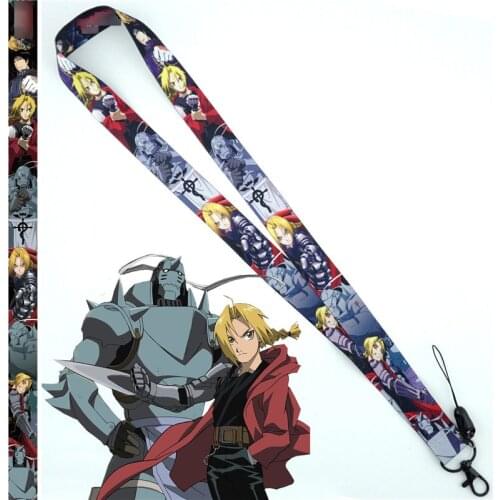 Japan Anime Fullmetal Alchemist Neck Strap Lanyard Mobile Phone Strap ID Holder Rope Key Chain Key rings cosplay Accessories