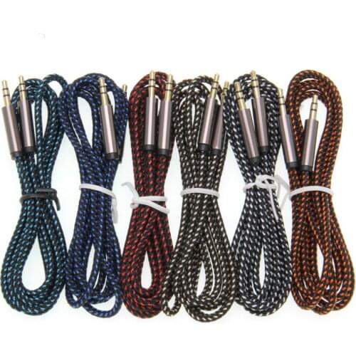 1.5m Jack 3.5mm Audio Cable Braided Car Aux Headphone Extension Cord Code For Phone MP3 Headset Speaker Wire for iPhone Samsung