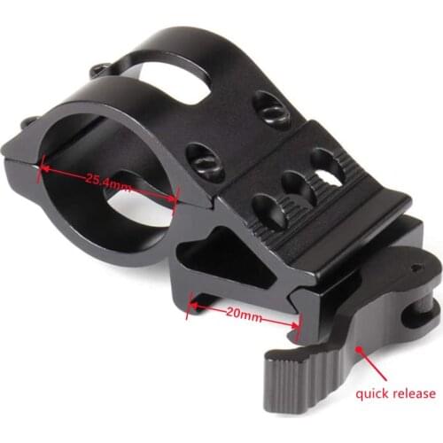 1'' Offset Picatinny Flashlight Mount 1inch Laser Sight Mount 45 Degree Quick Release Mount 25.4mm Ring Mount