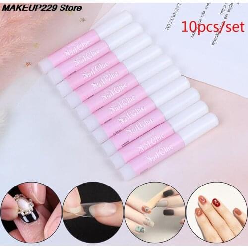 10Pcs/Set 2g False Nail Extension Glue Mini Beauty Nail Glue False Art Decorate Tips Acrylic Glue Nail Accessories
