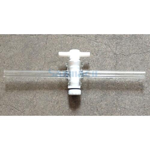 2/3/5mm Bore High Vacuum PTFE Stopcock Straight Hollow Plug Laboratory Glassware