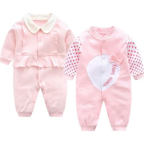 2pcs Long Sleeve Baby Girls Rompers Cute Newborn Boys Jumpsuits Overalls Kids Infant Clothes Outfits Sets