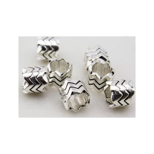 20pcs/lot wave big hole Metal Alloy Spacer Beads Hole Beads Flat Beads Buddha Beads For DIY bracelet Jewelry Making