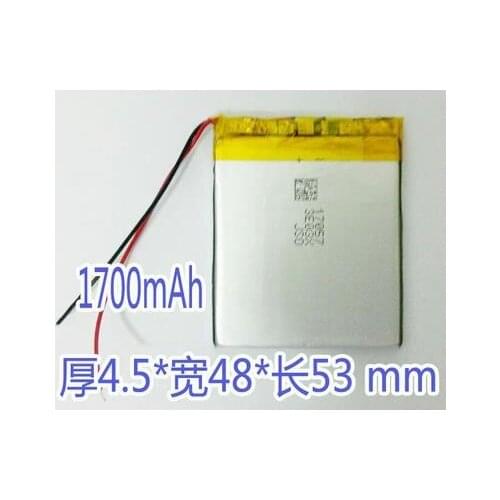 3.7V lithium polymer battery 454853 1700mAh navigator GPS game MP3 instrument Rechargeable Li-ion Cell Rechargeable Li-ion Cell