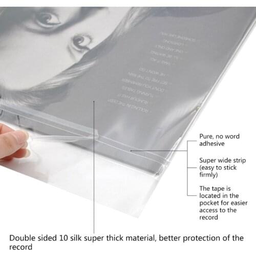 50Pcs 12" Recording Protective Sleeve for Turntable Player LP Vinyl Record Bag