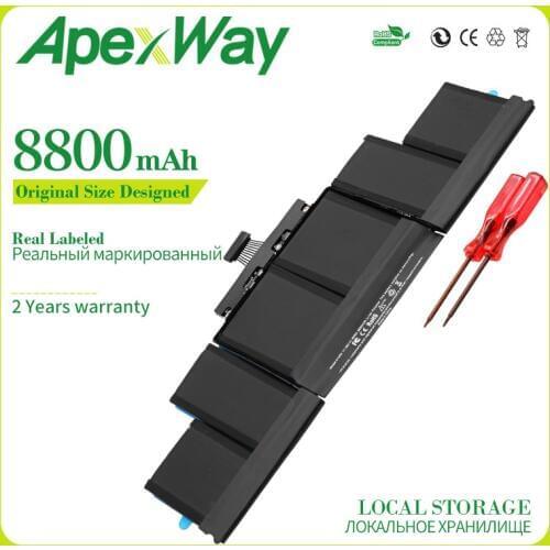 8800 mAh 11.26V New Laptop Battery A1494 For Apple MacBook Pro Retina 15" A1398 Late 2013 Mid 2014 ME293 ME294 MC975 MC976