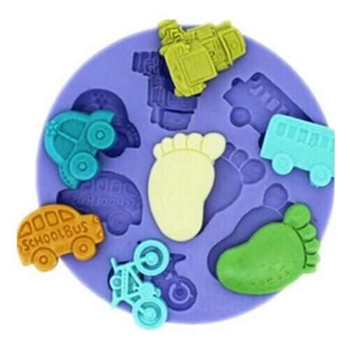 Free shipping Bicycle /car /feet modelling chocolate mold silicon fondant Cake decoration mold wholesale fondant mold