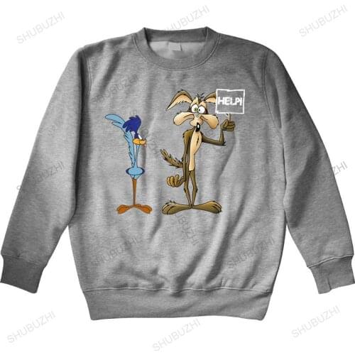 Brand hoodie homme cotton sweatshirt fashion Roadrunner hoodies roadrunner wile coyote cartoon funny fast bird
