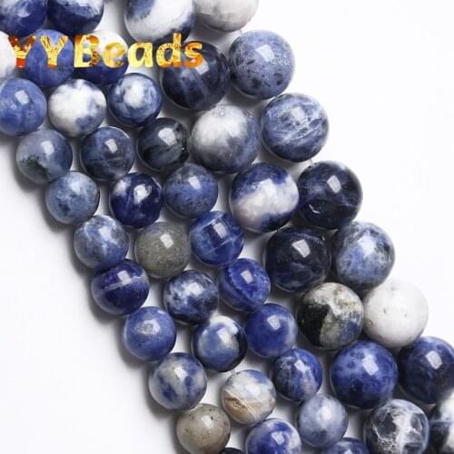 Natural New Blue Sodalite Stone Beads 4 6 8 10 12mm Round Loose Spacer Charm Beads For Jewelry Making Women Bracelets Ear Studs