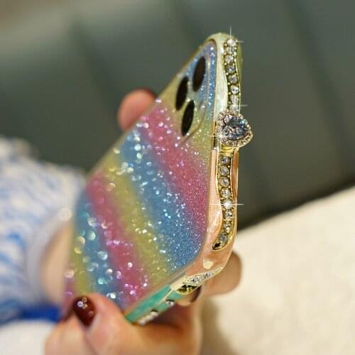 Bling Love Heart Diamond Metal Bumper For iPhone X XR XS Max 7 8 Plus 11 Pro MAX Case Glitter Luxury Rhinestone Shiny Frame