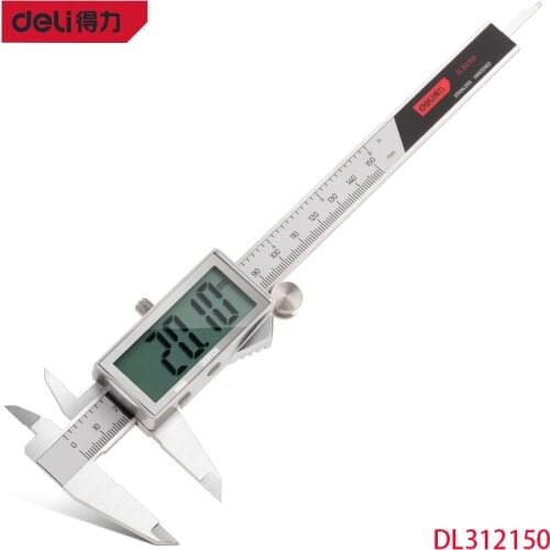 Deli DL312150 Full Screen Digital Caliper 2.0 Inch LCD Screen Stainless Steel Material Metric And Imperial Measurement