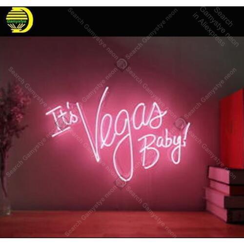 Its Vegas Baby Neon Sign Glass Tube Handmade neon light Sign Recreation home Bedroom Iconic Sign Neon Light Decor art lamps
