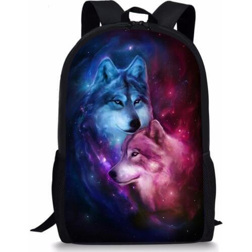 HaoYun Childrens Backpack Fantasy Wolf Pattern Toddler Kids School Book Bags Cartoon Animal Fashion Girls Travel Backpack