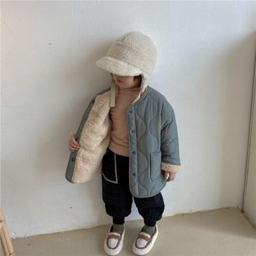 Girls Babys Coat Jacket Outwear 2021 Thread Fur Thicken Autumn Winter Plus Velvet Warm Tracksuit Fleece Childrens Clothing