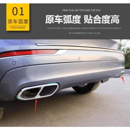 For VOLVO XC60 S90 XC90 V90 XC40 S60 V60 2015- 2021 Car Accessories Stainless Steel Rear Exhaust Pipe Four Tail Throat Decorativ