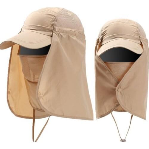 55% Discounts Hot! Unisex Waterproof UV Protection Breathable Baseball Hat CapS with Face Neck Flap