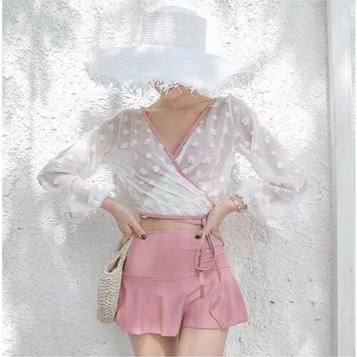 Korea 2021 Sexy Women Screen Sunscreen Bikini Set Padded Swimwear Bikini Hot Sale Summer Bathing Suit Beachwear Swimming Suit