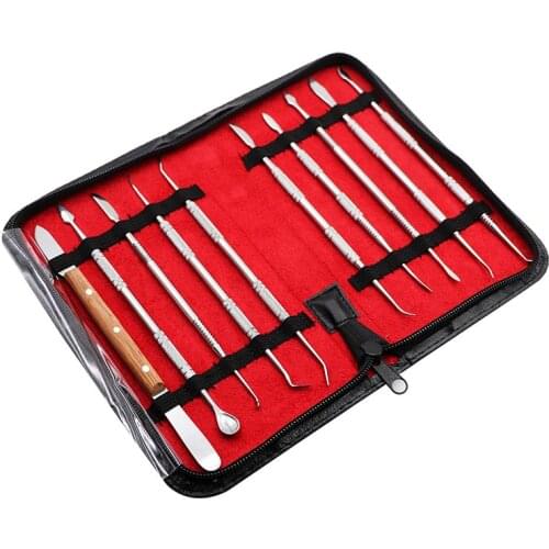 10pcs/set Wax Carving Tool Set Stainless Steel Versatile Kit Dental Instrument Dental Lab Equipment With Holder Case