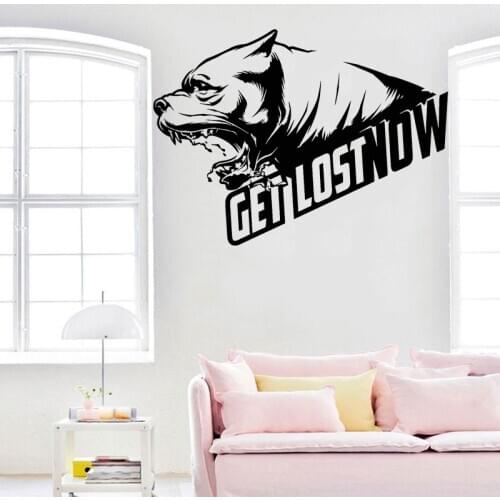 Patrol Dogs Wall Sticker Angry Dog Decal Garage Decor Phrase Quotes Get Lost Now Stickers Personailzed Animals Mural
