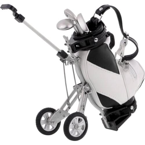 Mini Desktop Golf Cart Bag Holder And Golf Club Pen Office Desk Novelty Gift - Random Color
