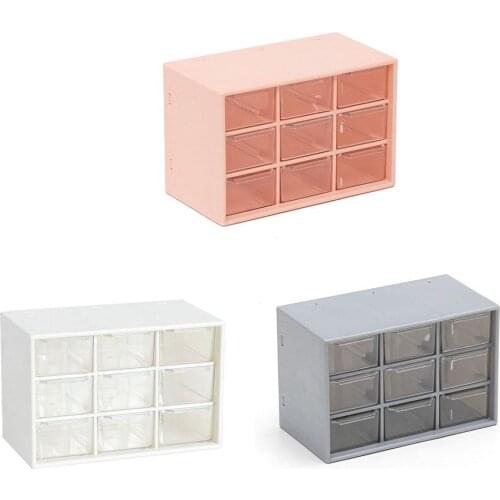 9 Grids Desktop Storage Box Jewelry Drawer Pearl Beads Storage Boxes Plastic Cosmetic Earrings Makeup Container Organizer