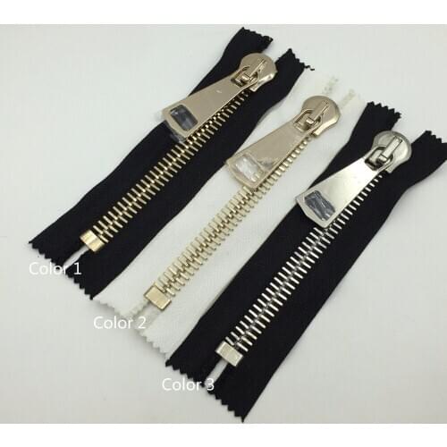 New 15# High Quality Poslished Copper Metal Close End Zipper 15cm 2pcs Sewing Pocket Placket Bags Clothes Accessories