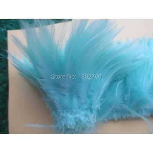 Wholesale 100 pcs beautiful Water blue neck rooster feathers 10-15 cm / 4 to 6 inches