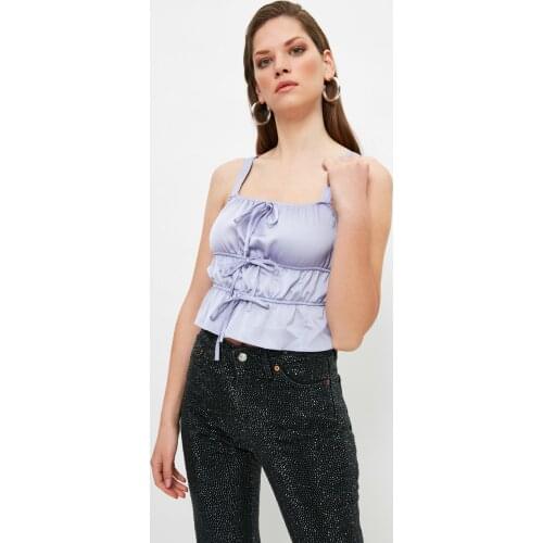 Trendyol Shirred Satin Blouse TPRSS21BZ1747