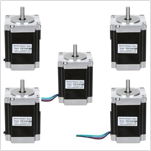 EU FREE&DE ! Wantai 5PCS Nema23 Stepper Motor 57BYGH627D8 3.0A 1.9N=270oz-in 76mm 8MM Shaft 4-lead CE ROHS ISO CNC Router 3040