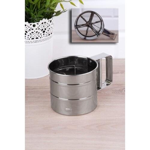 Stainless Steel Flour Sifter | Semi Automatic Fine Mesh Sieve Sugar Flour Sieve for Powdered Sugar Sift Flour Spread Toppings