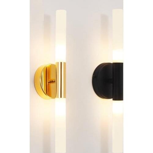 Modern metal tube pipe up down LED wall lamp light sconce Bedroom foyer washroom living room toilet bathroom LED1