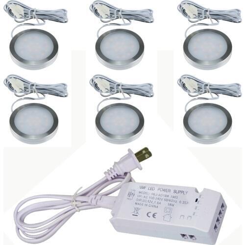 1/3/6pcs LED cabinet light 2W with 12V power adapter indoor lighting for under kitchen cabinet Home wardrobe Showcase lamp decor