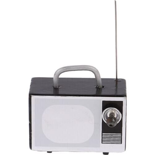 TV and Remote Cute Mini Retro Antenna TV Television Living Room Furniture Accessories 1:12 Dollhouse Miniature