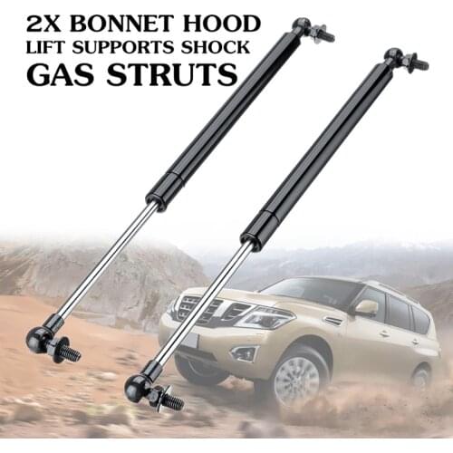 2Pcs Bonnet Hood Lift Supports Shock Gas Struts For Nissan Patrol Y61 Y62 1997-2018 Steel 41Cm