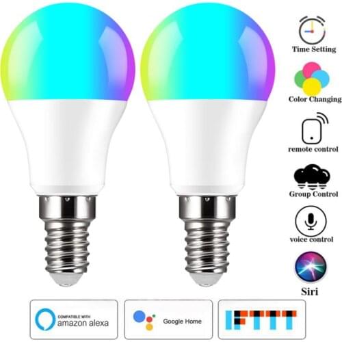 1/2/3/4 Pcs 10W Wifi Smart Led Lamp E14 Dimbare Rgb Led Lamp Works With Alexa Google Home Apple Siri App Control Dropshipping