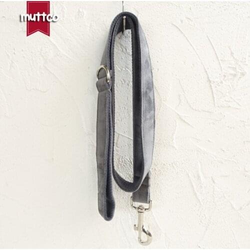 MUTTCO unique design fashionable bow tie handmade dog leash THE GRAY dog leash 5 sizes UDL108