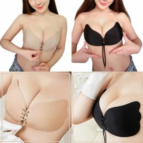 Women Sexy Bras Push Up Bra Invisible Self-adhesive Silicone Seamless Sticky Backless Strapless Drawstring Brassiere Sujetador