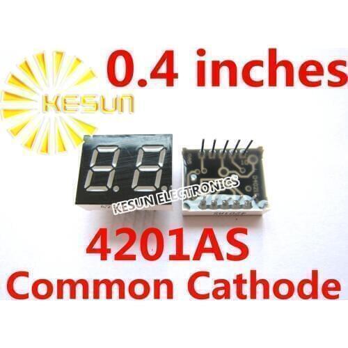 100PCS x 0.4 inches Red White Blue 2 Digital Tube 4201AS 4201BS 4201BB 4201AB 4201AW 4201BW LED Display Module Light Beads
