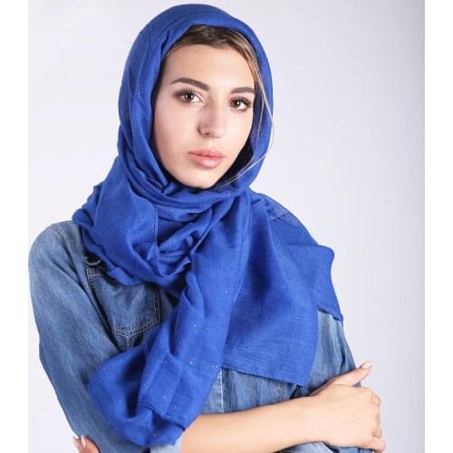 2019 Glitter Muslim Hijab Scarf For Women Thin Summer Solid Shawl Headscarf Islam foulard femme Wrap Balinese Turban Scarves