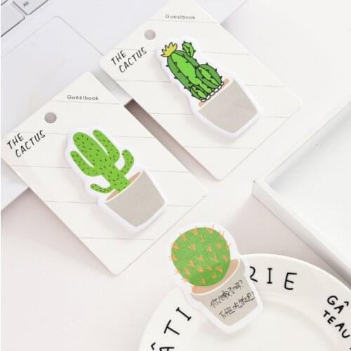 24 pcs Creative Stationery Small Fresh Cactus Sticky Notes Wholesale Memo Sheets To Do List