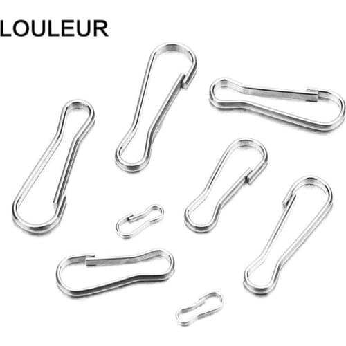 30/50/100Pcs Stainless Steel Bracelet Necklace Pendant Connector Bail Clasps Claw Charms Bracelet Hooks Crimps End Jewelry DIY