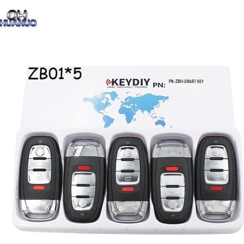 5PCS*KEYDIY Universal Smart Key ZB01 for KD-X2 Car Key Remote Replacement Fit More than 2000 Models