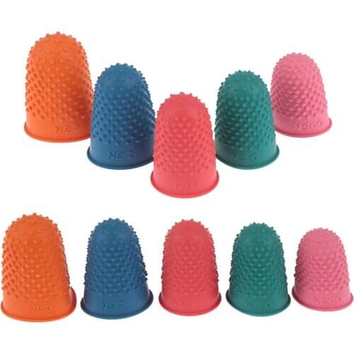 5Pcs/lot Counting Cone Rubber Thimble Protector Sewing Quilter Finger Tip Craft Needlework Sewing Accessories