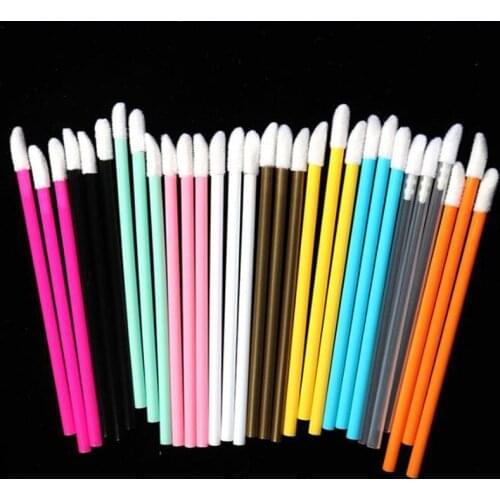 50pcs Disposable Makeup Lip Brush Soft Lipstick Mascara Gloss Wands Applicators Eyelash Cleaner Cleaning Cosmetic Make Up Tools
