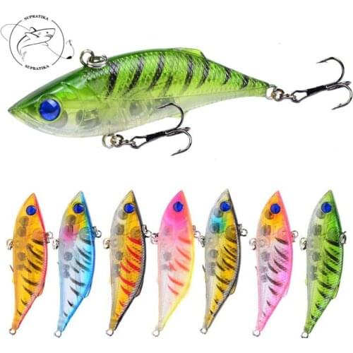 8Pcs/set 7.5cm/10g Artificial Transparent Plastic Hard Bait Wobbler 6# With Hook 3D Eye Steel Ball Bionic Bait Sea Fishing Lures