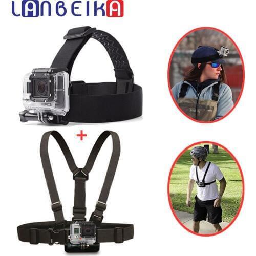 LANBEIKA Accessories Head Strap Chest Band Mount Outdoor Camera Elastic Headband For SJCAM SJ4000 SJ6 For GoPro Hero 8 7 6 5 4