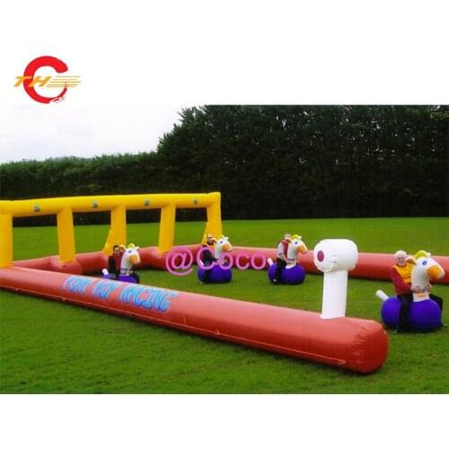 Free air shipping to door,4pcs a lot Inflatable Pony Hop Racing Derby,Inflatable Jumping Horse and Inflatable Racing Court