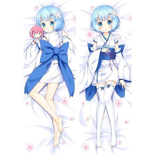 Anime Re Zero kara Hajimeru Isekai Seikatsu Rem Ram Sexy Body Hugging Pillow Cover Case Pillowcase Dakimakura