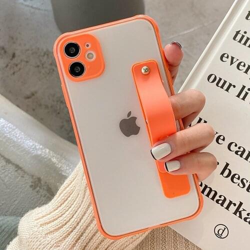200pcs Wristband Belt Candy Lens Camera Protection Hard TPU Case Cover Stand For iPhone 12 Mini 11 Pro Max XS XR X 8 7 6 Plus SE
