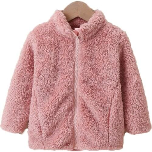 Jumping Meters Autumn Winter Pink Girls Jackets Fleece Zipper Fashion Outwear Coats Childrens Clothes Hot Selling Kids Wear